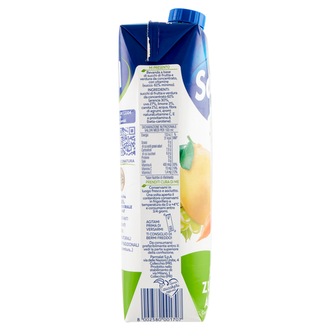 12x Parmalat Santal Succo di Frutta Ace Dolce di Natura Jus de Fruits Zéro Saveur Orange, Carotte et Citron Zéro Sucre Ajouté 1Lt