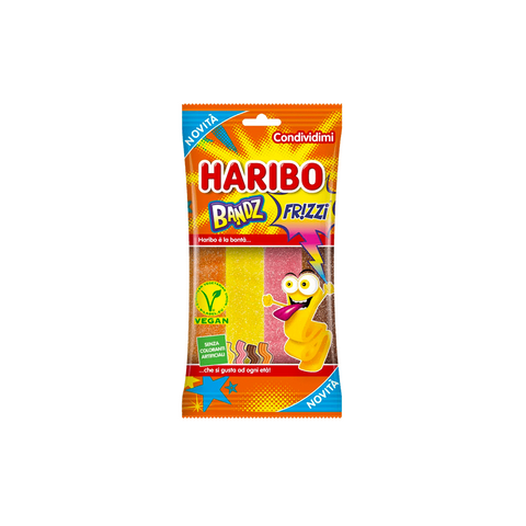 Haribo Frizzy Bandz Bonbons mous à la gelée de fruits avec jus de fruits 200g