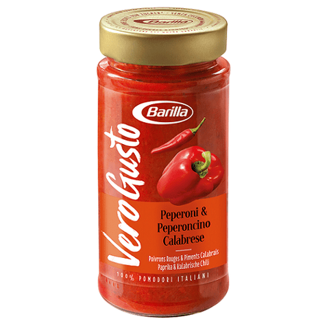 Barilla Vero Gusto Sauce tomate Peperoni e Peperoncino avec pepperoni et piment 300g