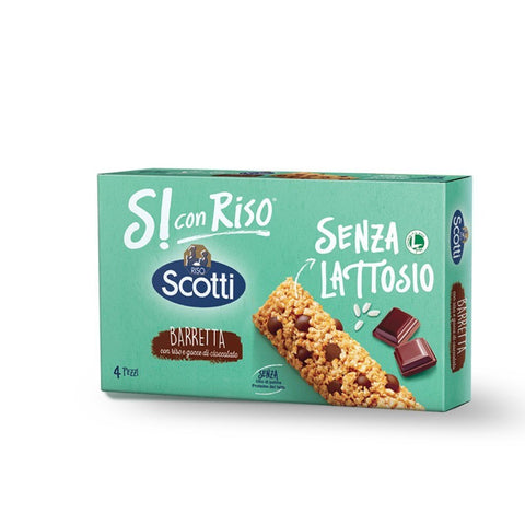 Riso Scotti Si con Riso BARRETTA CON RISO E GOCCE DI CIOCCOLATO BARRE AU RIZ ET PEPITES DE CHOCOLAT 4x 21.5gr