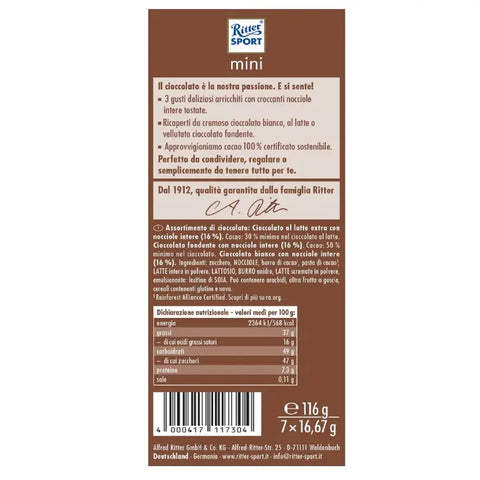 Ritter Sport MINI SPECIAL NUTS  7 Pièce 116gr