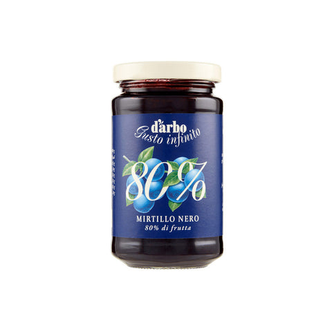 d'arbo Spreadable cream 1x250g d'arbo Gusto Infinito Mirtillo Nero Spreadable Blueberry Cream Fruit Spreads 80% Fruit 250g 9001432048425