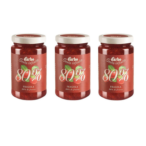 d'arbo Spreadable cream 3x250g d'arbo Gusto Infinito Fragola Spreadable Strawberries Cream Fruit Spreads 80% Fruit 250g 9001432047558