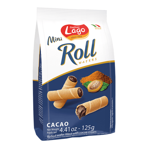 Gastone Lago Süße Snacks Gastone Lago I Wafer MINI  Roll  Cacao 125g 8004800005502