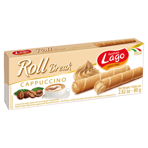 Gastone Lago Süße Snacks Gastone Lago I Wafer  Roll Break Cappuccino 80g 8004800005311