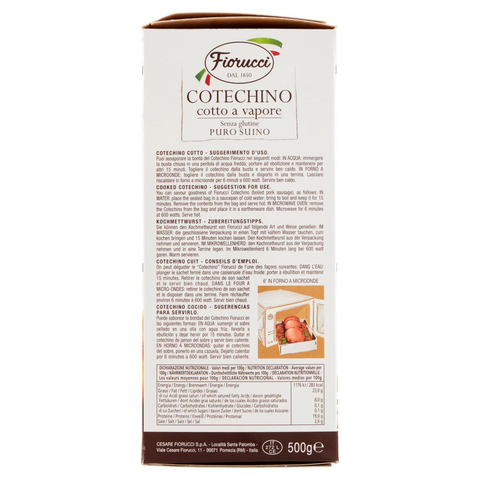 Fiorucci Il Cotechino Senza Glutine 500g