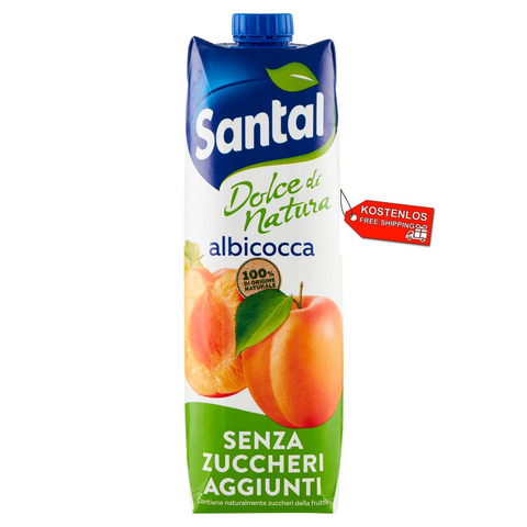 12x Parmalat Santal Succo di Frutta Albicocca Dolce di Natura Zéro Jus de Fruits Abricot Zéro Sucre Ajouté 1Lt