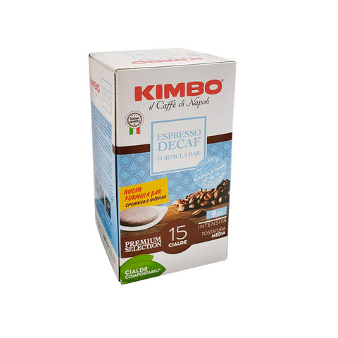 Kimbo Espresso Decaffeinato Formule Bar Caffè en Cilade 15 Dosettes de Café Décaféiné