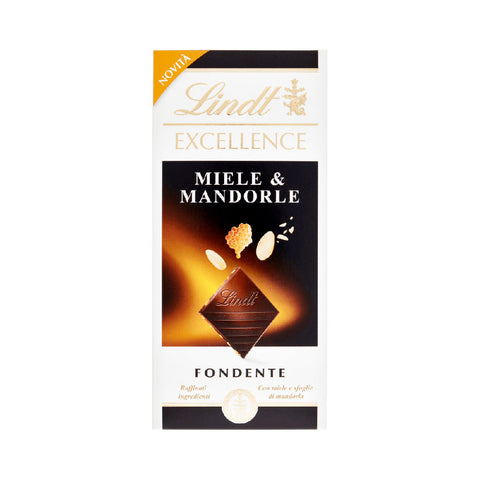 Lindt Chocolate bar 1x100g Lindt Excellence Fondente Miele e Mandorle Dark Chocolate with Honey and Almonds 100g 3046920020862