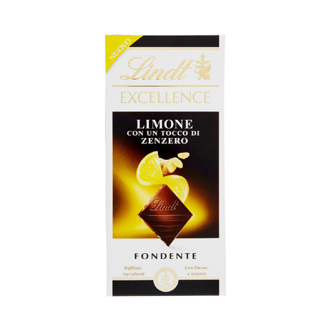 Lindt Excellence Fondente Limone e Zenzero Chocolat Noir au Citron et Gingembre 100g