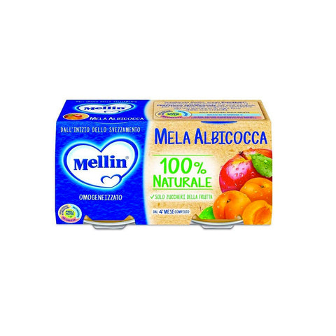 Mellin Mela Albicocca Homogénéisé Pomme Et Abricot 2x100g