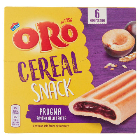 Oro Saiwa Cereal Snack Prugna Müslikek fourré aux prunes Cookies Biscuits 162g