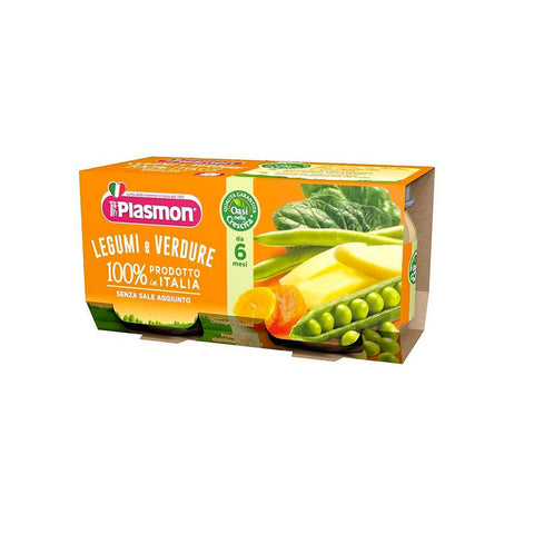 Plasmon Legumi e Verdure Légumineuses et légumes homogénéisés dès 6 mois 2x80g