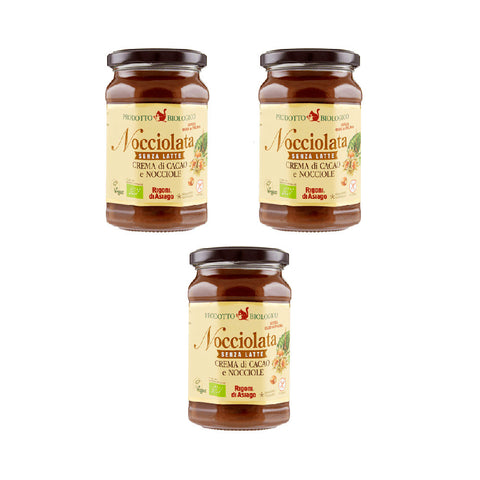 Rigoni di Asiago Spreadable cream 3x270g Rigoni di Asiago Nocciolata Bio senza latte Gluten Free cocoa adn Hazelnuts Cream (270g) no milk 8001505000085