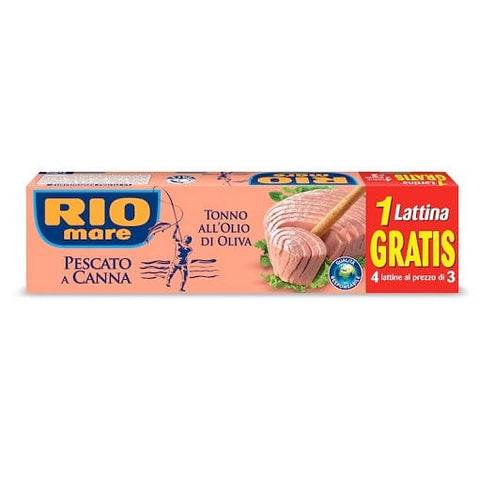 Rio Mare Tonno Pescato a Canna Thon pêché à la canne à l'huile d'olive (4 x 80g)