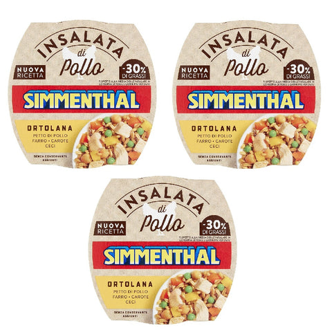 Simmenthal Ortolana, Insalata di Petto di Pollo con Farro, Ceci, Carote e Piselli 160 gr