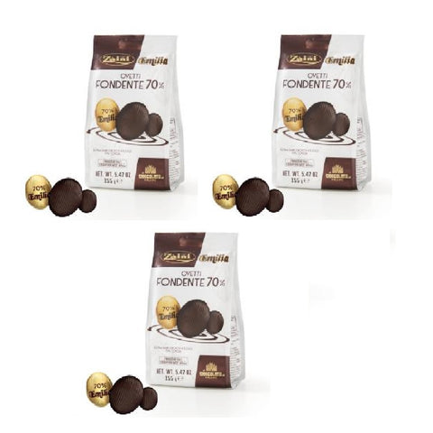 Zaini Ovetti al cioccolato Fondente 70% 155gr - Zaini Petits œufs en chocolat noir 70%.